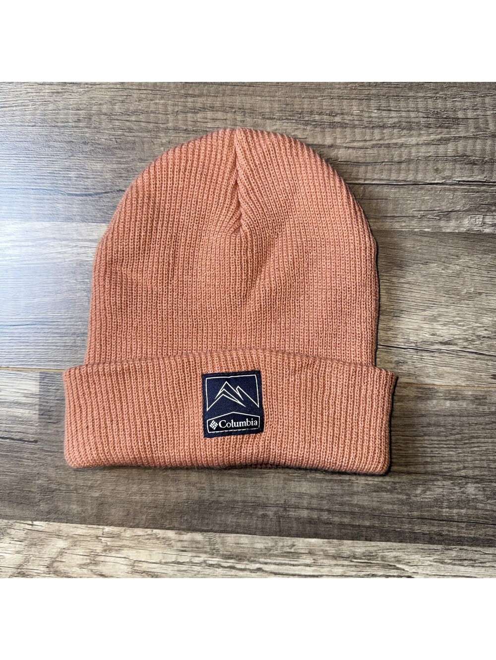 Columbia Unisex Knit Beanie Hat Salmon Coral Cuffed Winter One Size